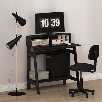 Furinno Simplistic 81.3 cm Brauner Computertisch, Kleiner Bürotisch, Rechteckiger Homeoffice-Schreibtisch mit Regal, Gaming-Schreibtisch für Homeoffice, Schlafzimmer, Arbeitszimmer, Dunkles Mokka Furinno Simplistic 81.3 cm Brauner Computertisch, Kleiner Bürotisch, Rechteckiger Homeoffice-Schreibtisch mit Regal, Gaming-Schreibtisch für Homeoffice, Schlafzimmer, Arbeitszimmer, Dunkles Mokka
