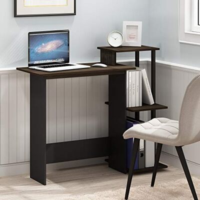Furinno EFFICIENT 73.7 cm Brauner Computertisch, Bürotisch mit 3 seitlichen Regalen, Rechteckiger Homeoffice-Schreibtisch, Gaming-Schreibtisch für Homeoffice, Schlafzimmer, Braune Walnuss Furinno EFFICIENT 73.7 cm Brauner Computertisch, Bürotisch mit 3 seitlichen Regalen, Rechteckiger Homeoffice-Schreibtisch, Gaming-Schreibtisch für Homeoffice, Schlafzimmer, Braune Walnuss