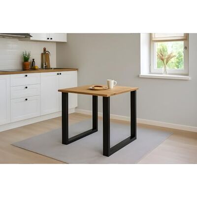 SAM Esstisch Salvador 90x90 cm Eiche Baumkante U-Gestell schwarz Baumkantentisch massiv, geölt, Metallgestell, pflegeleichter Esszimmertisch/Küchentisch/Eichenholz-Tisch/Holztisch SAM Esstisch Salvador 90x90 cm Eiche Baumkante U-Gestell schwarz Baumkantentisch massiv, geölt, Metallgestell, pflegeleichter Esszimmertisch/Küchentisch/Eichenholz-Tisch/Holztisch