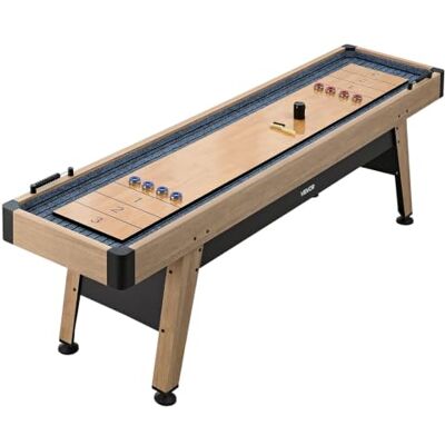 VEVOR 2-in-1 Shuffleboard Tisch, 2,1 m, 2,7 m, 3,7 m, mit kratzfestem Spielplatz, Paletten, Bowling-Set, Wachs, Bürste für Familienspielzimmer VEVOR 2-in-1 Shuffleboard Tisch, 2,1 m, 2,7 m, 3,7 m, mit kratzfestem Spielplatz, Paletten, Bowling-Set, Wachs, Bürste für Familienspielzimmer