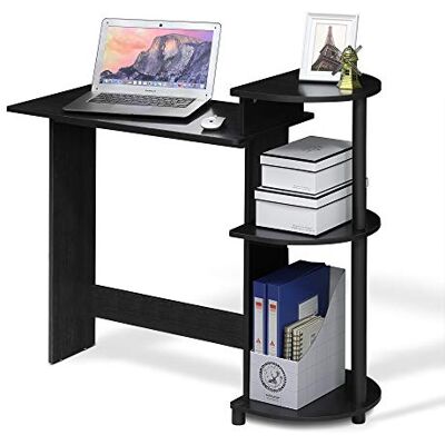 Furinno Kompakter Computer Schreibtisch mit Regalen - Schreibtisch Furinno Kompakter Computer Schreibtisch mit Regalen - Schreibtisch