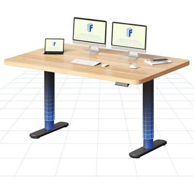 FlexiSpot Höhenverstellbarer Schreibtisch, runde Tischbeine, 140 × 80 cm Einteilige 25-mm-Tischplatte, elektrisch von 71,5–116 cm höhenverstellbar, mit 4 Memory-Positionen(Schwarz+Ahorn) FlexiSpot Höhenverstellbarer Schreibtisch, runde Tischbeine, 140 × 80 cm Einteilige 25-mm-Tischplatte, elektrisch von 71,5–116 cm höhenverstellbar, mit 4 Memory-Positionen(Schwarz+Ahorn)