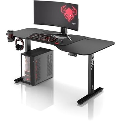 Diablo X-Tensio Computertisch elektrisch höhenverstellbar 160x60 cm Sitz-Steh-Schreibtisch mit Memory-Funktion, Sitzerinnerung, Kabelmanagement, Getränkehalter, Kopfhörerhalter, Höhe 72–117 cm Diablo X-Tensio Computertisch elektrisch höhenverstellbar 160x60 cm Sitz-Steh-Schreibtisch mit Memory-Funktion, Sitzerinnerung, Kabelmanagement, Getränkehalter, Kopfhörerhalter, Höhe 72–117 cm
