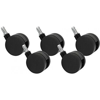 AMSTYLE 5er Set Rollen für Bürostuhl Schwarz Stift 11mm/Durchmesser 60mm Weichbodenrollen Drehstuhlrollen Stuhlrollen AMSTYLE 5er Set Rollen für Bürostuhl Schwarz Stift 11mm/Durchmesser 60mm Weichbodenrollen Drehstuhlrollen Stuhlrollen