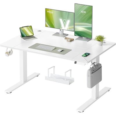 VASAGLE Höhenverstellbarer Schreibtisch, 120 x 80 cm, USB-C-Anschluss, Ablage für Steckdosenleiste, Stehtisch, Erinnerung bei langem Sitzen, 3 Speichertasten, für Büro, mattweiß LSD142WZ02 VASAGLE Höhenverstellbarer Schreibtisch, 120 x 80 cm, USB-C-Anschluss, Ablage für Steckdosenleiste, Stehtisch, Erinnerung bei langem Sitzen, 3 Speichertasten, für Büro, mattweiß LSD142WZ02