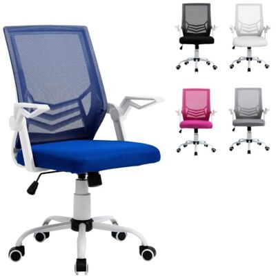 Vinsetto Ergonomischer Bürostuhl mit Lendenwirbelstütze, 120 kg, Blau Klappbare Armlehnen, schwenkbarer Schreibtischstuhl, atmungsaktives Netz, neigbare Rückenlehne, verstellbare Höhe Vinsetto Ergonomischer Bürostuhl mit Lendenwirbelstütze, 120 kg, Blau Klappbare Armlehnen, schwenkbarer Schreibtischstuhl, atmungsaktives Netz, neigbare Rückenlehne, verstellbare Höhe