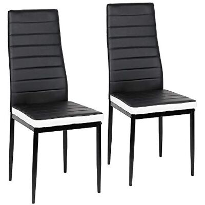 LANTUS Esszimmerstühle 2/4/6 Set Stuhl Küchenstuhl Wohnzimmerstühle Kunstleder Stühle,2 Stück (Schwarz + Weiß) LANTUS Esszimmerstühle 2/4/6 Set Stuhl Küchenstuhl Wohnzimmerstühle Kunstleder Stühle,2 Stück (Schwarz + Weiß)