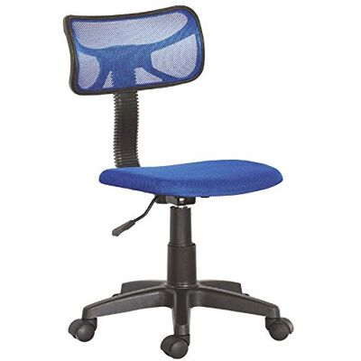 BAKAJI Drehbarer Stuhl, höhenverstellbar, Sessel mit Rädern, Büro, Kinderzimmer, ergonomische Rückenlehne, gepolsterter Sitz (blau) BAKAJI Drehbarer Stuhl, höhenverstellbar, Sessel mit Rädern, Büro, Kinderzimmer, ergonomische Rückenlehne, gepolsterter Sitz (blau)