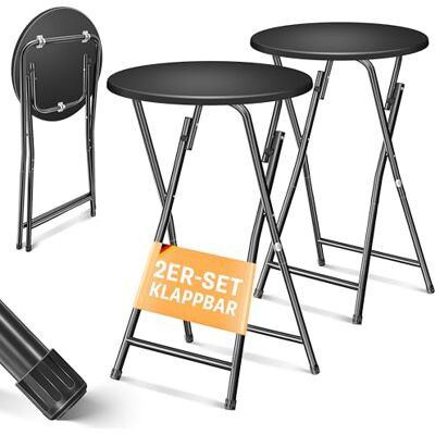 KESSER ® Stehtisch 2er Set Bistrotisch mit PVC-Platte Wetterbeständiger Klapptisch 60cm / 110cm Partytisch Tisch rutschfest In- & Outdoor Hochzeit Empfangstisch 4 Standfüße pulverbeschichtet KESSER ® Stehtisch 2er Set Bistrotisch mit PVC-Platte Wetterbeständiger Klapptisch 60cm / 110cm Partytisch Tisch rutschfest In- & Outdoor Hochzeit Empfangstisch 4 Standfüße pulverbeschichtet