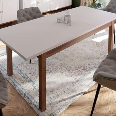Forte PENKRIDGE Esstisch 160, Landhausstil Esstisch, ausziehbar, Wohnzimmer, Esszimmer, Holzwerkstoff, Secret Grey Schlammeiche Holzdekor, 160,4 (207) cm breit x 76,6 cm hoch x 90 cm tief Forte PENKRIDGE Esstisch 160, Landhausstil Esstisch, ausziehbar, Wohnzimmer, Esszimmer, Holzwerkstoff, Secret Grey Schlammeiche Holzdekor, 160,4 (207) cm breit x 76,6 cm hoch x 90 cm tief