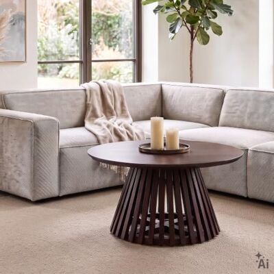 IDIMEX Couchtisch rund Amila Ø 90 cm aus Mangoholz Dunkelbraun 90 x 45 x 90 cm (B x H x T), Massivholz, 25 mm starke Tischplatte, Lamellen-Design, modern, Wohnzimmer IDIMEX Couchtisch rund Amila Ø 90 cm aus Mangoholz Dunkelbraun 90 x 45 x 90 cm (B x H x T), Massivholz, 25 mm starke Tischplatte, Lamellen-Design, modern, Wohnzimmer