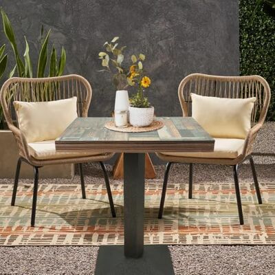 LANTUS Pubtisch aus Metall, hoch, klein, Stehtisch für 4 Personen, Abendessen, Restaurant, Haus, Innenbereich, Esszimmer, 60 x 60 x 75 cm (Parkett) LANTUS Pubtisch aus Metall, hoch, klein, Stehtisch für 4 Personen, Abendessen, Restaurant, Haus, Innenbereich, Esszimmer, 60 x 60 x 75 cm (Parkett)