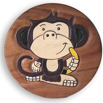 ART Vielseitiger Kinderhocker Holzhocker rund aus Massivholz Tiermotiv AFFE mit vielen Einsatz Möglichkeiten ART Vielseitiger Kinderhocker Holzhocker rund aus Massivholz Tiermotiv AFFE mit vielen Einsatz Möglichkeiten