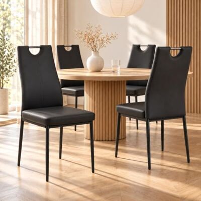 ALBATROS SALERNO Esszimmerstühle, 4-er Set, schwarz, SGS getestet ALBATROS SALERNO Esszimmerstühle, 4-er Set, schwarz, SGS getestet