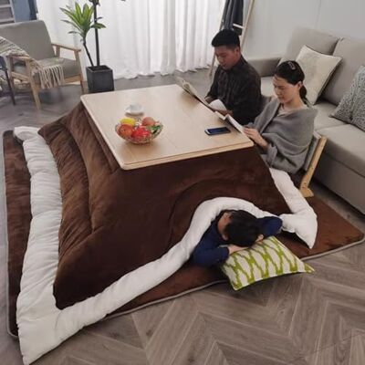SZKTHD Kotatsu-Heiztisch-Set Japanischer Futonofen 80/120 cm Kotatsu-Heiztisch-Set 4-teilig Für Das Wohnzimmer Im Winter: Quadratischer Kotatsu-Tisch(Brown-A,80 * 120 * 40cm) SZKTHD Kotatsu-Heiztisch-Set Japanischer Futonofen 80/120 cm Kotatsu-Heiztisch-Set 4-teilig Für Das Wohnzimmer Im Winter: Quadratischer Kotatsu-Tisch(Brown-A,80 * 120 * 40cm)
