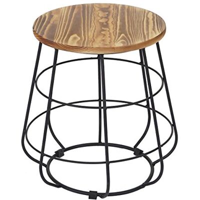 Mendler Sitzhocker HWC-A80, Industriedesign, Echtholz, Ø35cm Hocker, Aufbewahrung Mendler Sitzhocker HWC-A80, Industriedesign, Echtholz, Ø35cm Hocker, Aufbewahrung