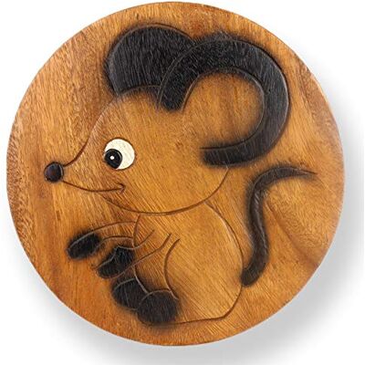 ART Vielseitiger Kinderhocker Holzhocker rund aus Massivholz Tiermotiv Maus mit vielen Einsatz Möglichkeiten ART Vielseitiger Kinderhocker Holzhocker rund aus Massivholz Tiermotiv Maus mit vielen Einsatz Möglichkeiten
