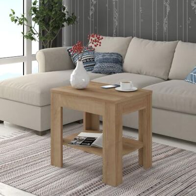 Forte Panama Beistelltisch 60, moderner Sofa/Beistelltisch mit Ablagefach, Holzwerkstoff, Riviera Eiche Holzdekor, 60 cm breit x 55,5 cm hoch x 44 cm tief Forte Panama Beistelltisch 60, moderner Sofa/Beistelltisch mit Ablagefach, Holzwerkstoff, Riviera Eiche Holzdekor, 60 cm breit x 55,5 cm hoch x 44 cm tief