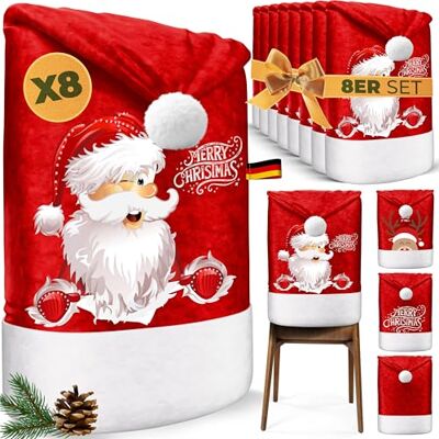 KESSER ® Premium Weihnachtsstuhlüberzug 8er Set Stuhlhussen für Weihnachten Nikolausmütze Stuhlbezug Husse Weihnachtsdeko für Stühle Überzieher Stuhlabdeckung im weihnachtlichen Design KESSER ® Premium Weihnachtsstuhlüberzug 8er Set Stuhlhussen für Weihnachten Nikolausmütze Stuhlbezug Husse Weihnachtsdeko für Stühle Überzieher Stuhlabdeckung im weihnachtlichen Design