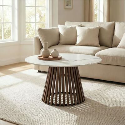 IDIMEX Couchtisch BERGA mit runder Tischplatte aus Keramik 80 cm, Weiß moderner Wohnzimmertisch, Clubtisch im Marmor Optik, praktischer und eleganter Coffee Table, Beistelltisch Couch IDIMEX Couchtisch BERGA mit runder Tischplatte aus Keramik 80 cm, Weiß moderner Wohnzimmertisch, Clubtisch im Marmor Optik, praktischer und eleganter Coffee Table, Beistelltisch Couch