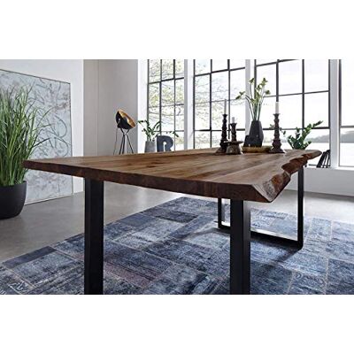 SAM Esstisch NOAH 160x85 cm Akazie nussbaum Baumkante U-Gestell schwarz Baumkantentisch massiv, Akazienholz nussbaumfarben, Esszimmertisch, Unikat SAM Esstisch NOAH 160x85 cm Akazie nussbaum Baumkante U-Gestell schwarz Baumkantentisch massiv, Akazienholz nussbaumfarben, Esszimmertisch, Unikat