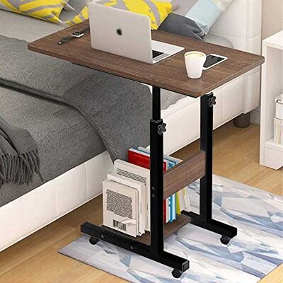 BAKAJI Schreibtisch, Arbeitstisch, PC-Tür, Computertisch, höhenverstellbar, Sofa mit Tischplatte und unterer Ablage aus MDF-Holz, Gestell aus Metall, modernes Design, 60 x 40 x 86 cm (Walnuss) BAKAJI Schreibtisch, Arbeitstisch, PC-Tür, Computertisch, höhenverstellbar, Sofa mit Tischplatte und unterer Ablage aus MDF-Holz, Gestell aus Metall, modernes Design, 60 x 40 x 86 cm (Walnuss)