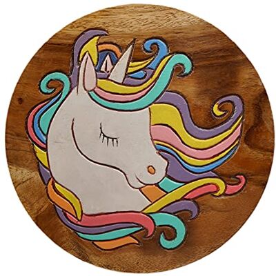 ART Vielseitiger Kinderhocker Holzhocker rund aus Massivholz Einhorn bunt mit vielen Einsatz Möglichkeiten ART Vielseitiger Kinderhocker Holzhocker rund aus Massivholz Einhorn bunt mit vielen Einsatz Möglichkeiten