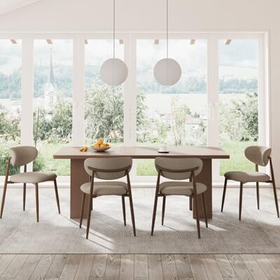 COLAMY Moderne Polsterstuhl Essstühle 4er Set, Küchenstuhl Esszimmerstühle mit Fester Rückenlehne, Stoff Esszimmerstühl mit Metallbeinen für Esszimmer, Küche, Restaurant, Kamel COLAMY Moderne Polsterstuhl Essstühle 4er Set, Küchenstuhl Esszimmerstühle mit Fester Rückenlehne, Stoff Esszimmerstühl mit Metallbeinen für Esszimmer, Küche, Restaurant, Kamel