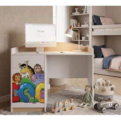 Happy Babies Schülerschreibtisch Helle Birne für Kinder mit Buntem Aufdruck, Jugendschreibtisch 125x60cm Holzdekor, Hausaufgabentisch Schreibtisch Happy Babies Schülerschreibtisch Helle Birne für Kinder mit Buntem Aufdruck, Jugendschreibtisch 125x60cm Holzdekor, Hausaufgabentisch Schreibtisch
