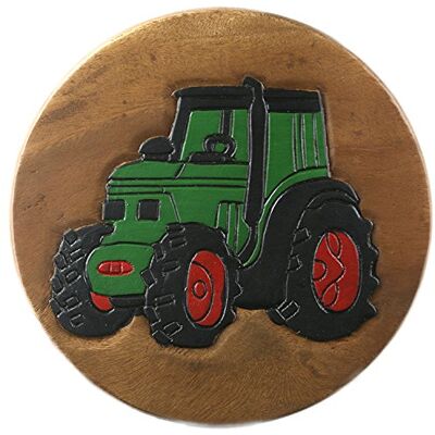 ART Vielseitiger Kinderhocker Holzhocker rund aus Massivholz Motiv Traktor mit vielen Einsatz Möglichkeiten ART Vielseitiger Kinderhocker Holzhocker rund aus Massivholz Motiv Traktor mit vielen Einsatz Möglichkeiten