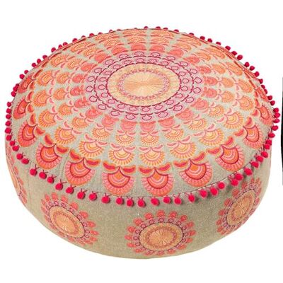 ART Bodenkissen Groß Mit Ponpon Boho Chic Rosa Bodenhocker Rund Sitzkissen Hoch Runder Hocker Pouf Hoch Boho Osmanische Deko 100% Baumwolle Ungefüllt 60X20Cm ART Bodenkissen Groß Mit Ponpon Boho Chic Rosa Bodenhocker Rund Sitzkissen Hoch Runder Hocker Pouf Hoch Boho Osmanische Deko 100% Baumwolle Ungefüllt 60X20Cm