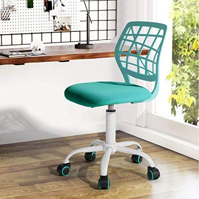 FurnitureR Farbe, moderner und Verstellbarer Computersitz, drehbare Armlehne, Bürostuhl für Jugendliche, Arbeitszimmer, Türkis, Metall, 38,5 cm x 40 cm x 75 – 87 cm FurnitureR Farbe, moderner und Verstellbarer Computersitz, drehbare Armlehne, Bürostuhl für Jugendliche, Arbeitszimmer, Türkis, Metall, 38,5 cm x 40 cm x 75 – 87 cm
