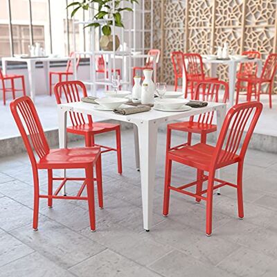 Flash Furniture Rote Indoor Outdoor Metallstuhl - Stuhl Flash Furniture Rote Indoor Outdoor Metallstuhl - Stuhl