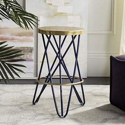 Alvira - Bar Stool - Nachtblau und Gold - 60 cm Alvira - Bar Stool - Nachtblau und Gold - 60 cm