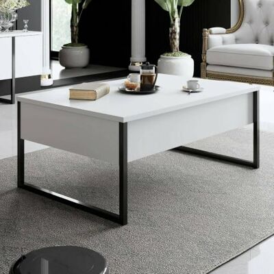 Dmora - Canis - Weiß und Schwarz - Coffee Table Dmora - Canis - Weiß und Schwarz - Coffee Table