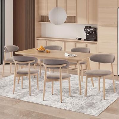 COLAMY Esszimmerstühle 6er Set, Stühle Esszimmer mit Rückenlehne, Moderne Küchenstühle Gepolstert, Stoff Dining Chairs mit Back, für Esszimmer, Küche, Restaurant, Holzbein in Naturholzfarbe, Kamel COLAMY Esszimmerstühle 6er Set, Stühle Esszimmer mit Rückenlehne, Moderne Küchenstühle Gepolstert, Stoff Dining Chairs mit Back, für Esszimmer, Küche, Restaurant, Holzbein in Naturholzfarbe, Kamel