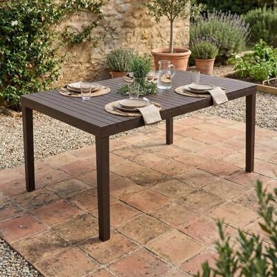 Dmora Außentisch Maratea, rechteckiges Esszimmerregal, Mehrzweck-Gartentisch, 100% Made in Italy, 150 x 90 x 72 cm, Anthrazit Dmora Außentisch Maratea, rechteckiges Esszimmerregal, Mehrzweck-Gartentisch, 100% Made in Italy, 150 x 90 x 72 cm, Anthrazit
