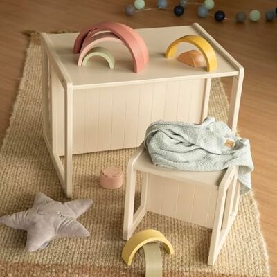 roba Sitzbank für Kinder im Landhausstil Bank zum Wenden mit 2 Sitzhöhen als Kindertisch verwendbar Holz beige/Cashmere roba Sitzbank für Kinder im Landhausstil Bank zum Wenden mit 2 Sitzhöhen als Kindertisch verwendbar Holz beige/Cashmere