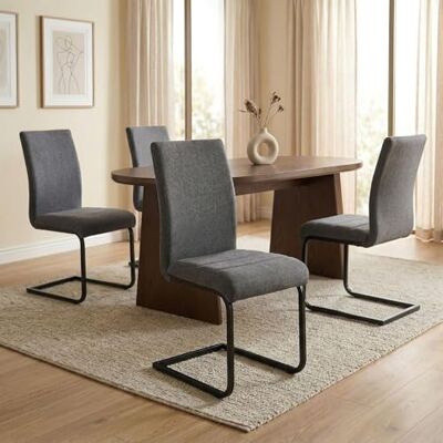 IDIMEX Schwingstuhl Leticia, 4er Set, anthrazit/schwarz, Bequeme Polsterung, Robustes Metallgestell. Ideal für Esszimmer & Küche. Modernes Design, langlebig, Pflegeleicht, vielseitig einsetzbar. IDIMEX Schwingstuhl Leticia, 4er Set, anthrazit/schwarz, Bequeme Polsterung, Robustes Metallgestell. Ideal für Esszimmer & Küche. Modernes Design, langlebig, Pflegeleicht, vielseitig einsetzbar.