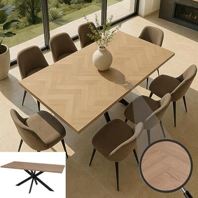 Mendler Esszimmertisch HWC-O55 MDF 180cm helle Eiche-Optik Küchentisch, Tisch, Esstisch, Industrial, Metall Mendler Esszimmertisch HWC-O55 MDF 180cm helle Eiche-Optik Küchentisch, Tisch, Esstisch, Industrial, Metall