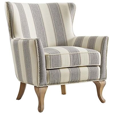 Dorel Home Furnishings Jaya Sessel mit Streifen Stoff Grau – Moderner Armlehnenstuhl für Wohnzimmer & Büro Dorel Home Furnishings Jaya Sessel mit Streifen Stoff Grau – Moderner Armlehnenstuhl für Wohnzimmer & Büro