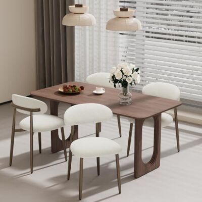 MALOL Esszimmerstühle 4er Set, Gepolsterte Stühle Esszimmer, Küchenstühle, Esstisch Stühle mit geschwungener Rückenlehne & Metallfüßen, moderne Stoffstühle für Küche, Wohnzimmer und Gastronomie, Beige MALOL Esszimmerstühle 4er Set, Gepolsterte Stühle Esszimmer, Küchenstühle, Esstisch Stühle mit geschwungener Rückenlehne & Metallfüßen, moderne Stoffstühle für Küche, Wohnzimmer und Gastronomie, Beige