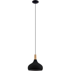 EGLO Pendelleuchte Esstisch Sabinar, Hängelampe für Wohnzimmer und Esszimmer, Esszimmerlampe aus Metall in schwarz und Holz in Natur, FSC100HB, Lampe hängend mit E27 Fassung, Ø 28 cm EGLO Pendelleuchte Esstisch Sabinar, Hängelampe für Wohnzimmer und Esszimmer, Esszimmerlampe aus Metall in schwarz und Holz in Natur, FSC100HB, Lampe hängend mit E27 Fassung, Ø 28 cm
