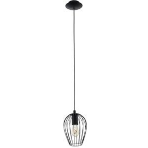 EGLO Pendellampe Newtown, 1 flammige Vintage Pendelleuchte, Retro Hängelampe aus Stahl, Farbe: Schwarz, Fassung: E27, Ø 16 cm EGLO Pendellampe Newtown, 1 flammige Vintage Pendelleuchte, Retro Hängelampe aus Stahl, Farbe: Schwarz, Fassung: E27, Ø 16 cm