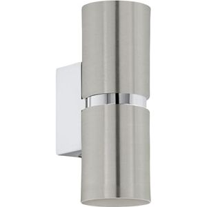 EGLO LED Wandlampe Passa, 2 flammige Wandleuchte, Wandstrahler innen aus Metall in Nickel-Matt und Chrom, Wohnzimmerlampe, Flurlampe mit Up and Down Light, rund, GU10 Fassung EGLO LED Wandlampe Passa, 2 flammige Wandleuchte, Wandstrahler innen aus Metall in Nickel-Matt und Chrom, Wohnzimmerlampe, Flurlampe mit Up and Down Light, rund, GU10 Fassung