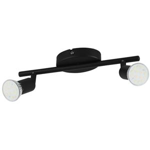 EGLO LED Deckenleuchte Buzz-LED, 2 flammige Deckenlampe, Deckenstrahler aus Metall, Wohnzimmerlampe in Schwarz, Küchenlampe, Spots mit GU10 Fassung, L 28,5 cm EGLO LED Deckenleuchte Buzz-LED, 2 flammige Deckenlampe, Deckenstrahler aus Metall, Wohnzimmerlampe in Schwarz, Küchenlampe, Spots mit GU10 Fassung, L 28,5 cm