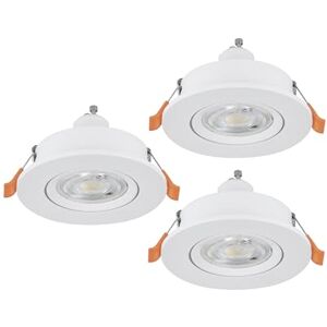 EGLO 3er Set LED Einbaustrahler Barranco, Deckenspots Wohnzimmer, Deckenstrahler schwenkbar aus Kunststoff in Weiß, warmweiß, inkl. GU10 Leuchtmittel EGLO 3er Set LED Einbaustrahler Barranco, Deckenspots Wohnzimmer, Deckenstrahler schwenkbar aus Kunststoff in Weiß, warmweiß, inkl. GU10 Leuchtmittel