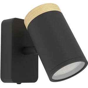 EGLO Spot Wandlampe Consuma, Leselampe mit flexiblem Stahler, Wandleuchte für Wohnzimmer und Badezimmer, Wandstrahler aus Holz und Stahl in Schwarz, GU10 Fassung, IP44 EGLO Spot Wandlampe Consuma, Leselampe mit flexiblem Stahler, Wandleuchte für Wohnzimmer und Badezimmer, Wandstrahler aus Holz und Stahl in Schwarz, GU10 Fassung, IP44