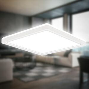 B.K.Licht LED Deckenlampe mit indirektem Licht, 3cm flach, neutralweißes Licht, Lampe, Deckenleuchte, Wohnzimmerlampe, LED Panel, Küchenlampe, Deckenbeleuchtung, 24x24x3 cm, Weiß B.K.Licht LED Deckenlampe mit indirektem Licht, 3cm flach, neutralweißes Licht, Lampe, Deckenleuchte, Wohnzimmerlampe, LED Panel, Küchenlampe, Deckenbeleuchtung, 24x24x3 cm, Weiß