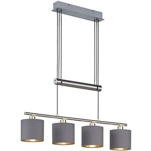 TRIO LIGHTING FOR YOU Trio Leuchten Garda 305400441 JoJo Pendelleuchte, Metall, Nickel Matt, E14, Stoffschirm Taupe/Gold TRIO LIGHTING FOR YOU Trio Leuchten Garda 305400441 JoJo Pendelleuchte, Metall, Nickel Matt, E14, Stoffschirm Taupe/Gold